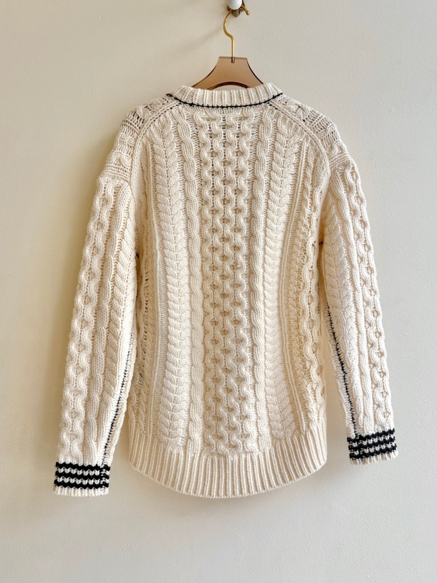 Rag & Bone | White Lambswool Cable Sweater (Vintage) - Made X Hudson