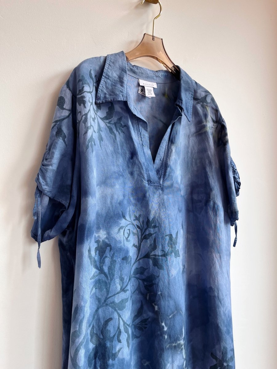 Hand Painted Indigo Tile Tunic (Reworked) - Made X Hudson
