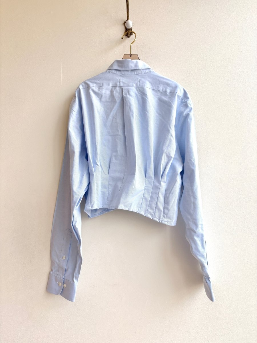 The Kevin Top | Baby Blue Solid w/ Gathered Waist (Reworked) - Made X Hudson