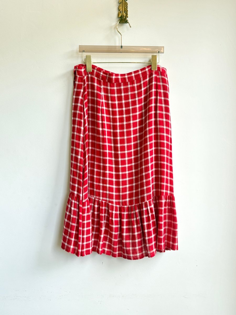 Rails| Cherry Red Plaid Skirt (Vintage) - Made X Hudson