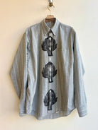 "Terri” Sage Green & Pink Stripe Artichoke Print (Reworked) - Made X Hudson