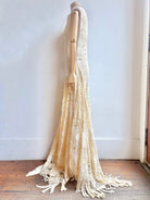 Zero-Waste Dress in Iris White Flower Crochet Lace with Fringe - Made X Hudson