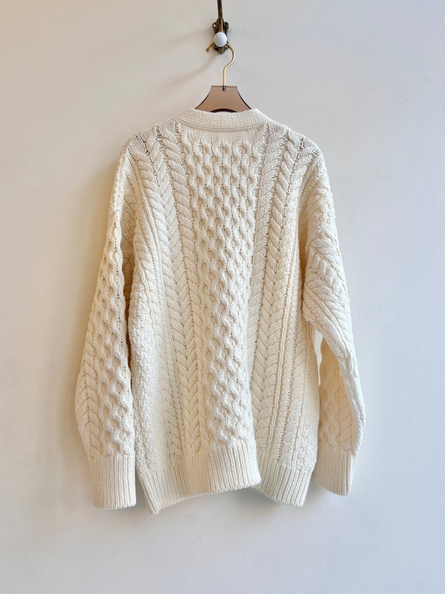 Aran Cardigan in Cream - Made X Hudson