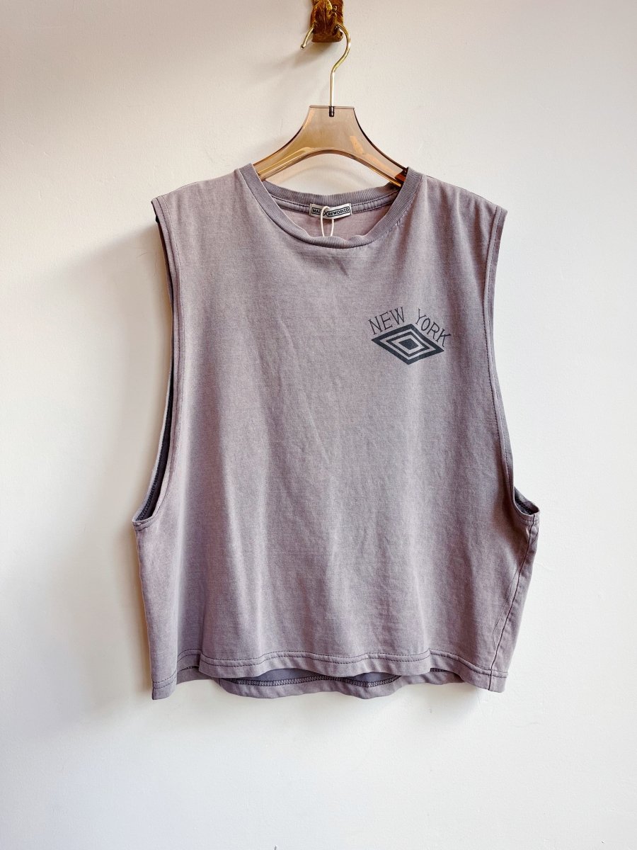 Cropped Hudson River Line Sleeveless Tee (Reworked) - Made X Hudson