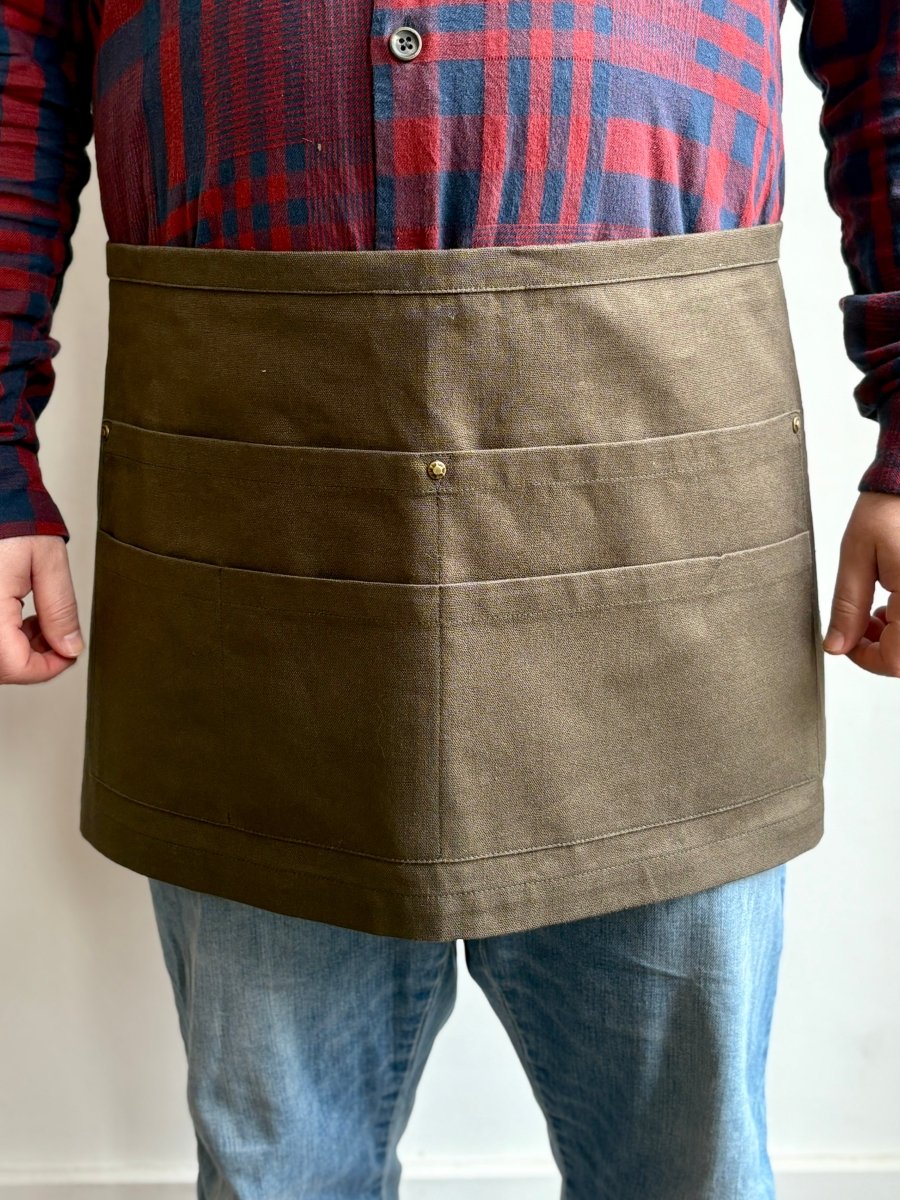 Utility Half - Apron in Moss Hemp - Cotton Blend - Made X Hudson