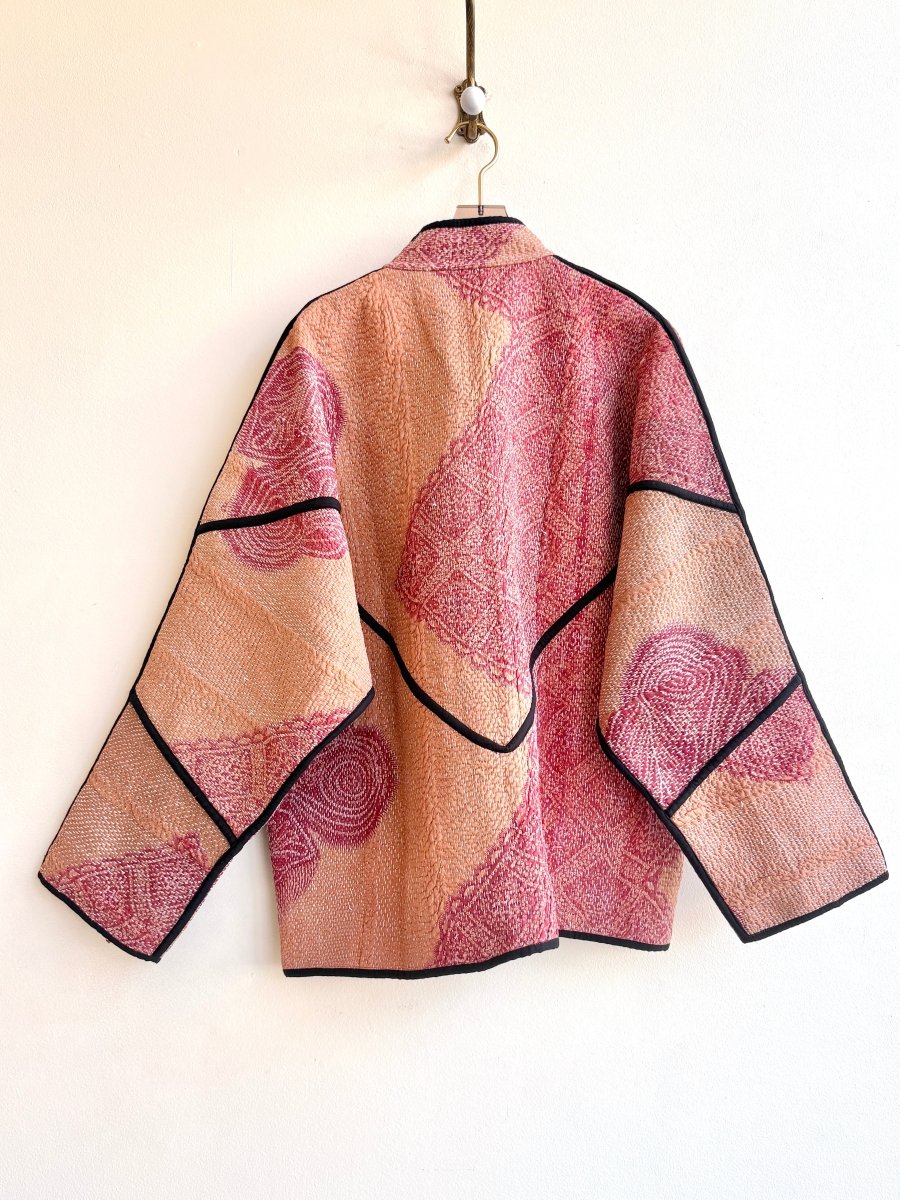 Reversible Ladhiya Quilted Jacket in Colors Terracotta, Tan & Carrot Orange, Highlighter Yellow, Black - Made X Hudson