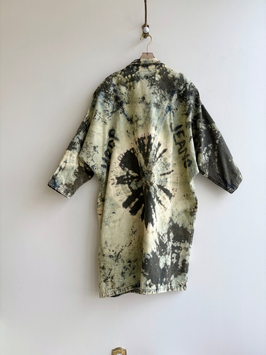 Vintage Hand Dyed Olive Denim Trench Coat (Reworked) - Made X Hudson