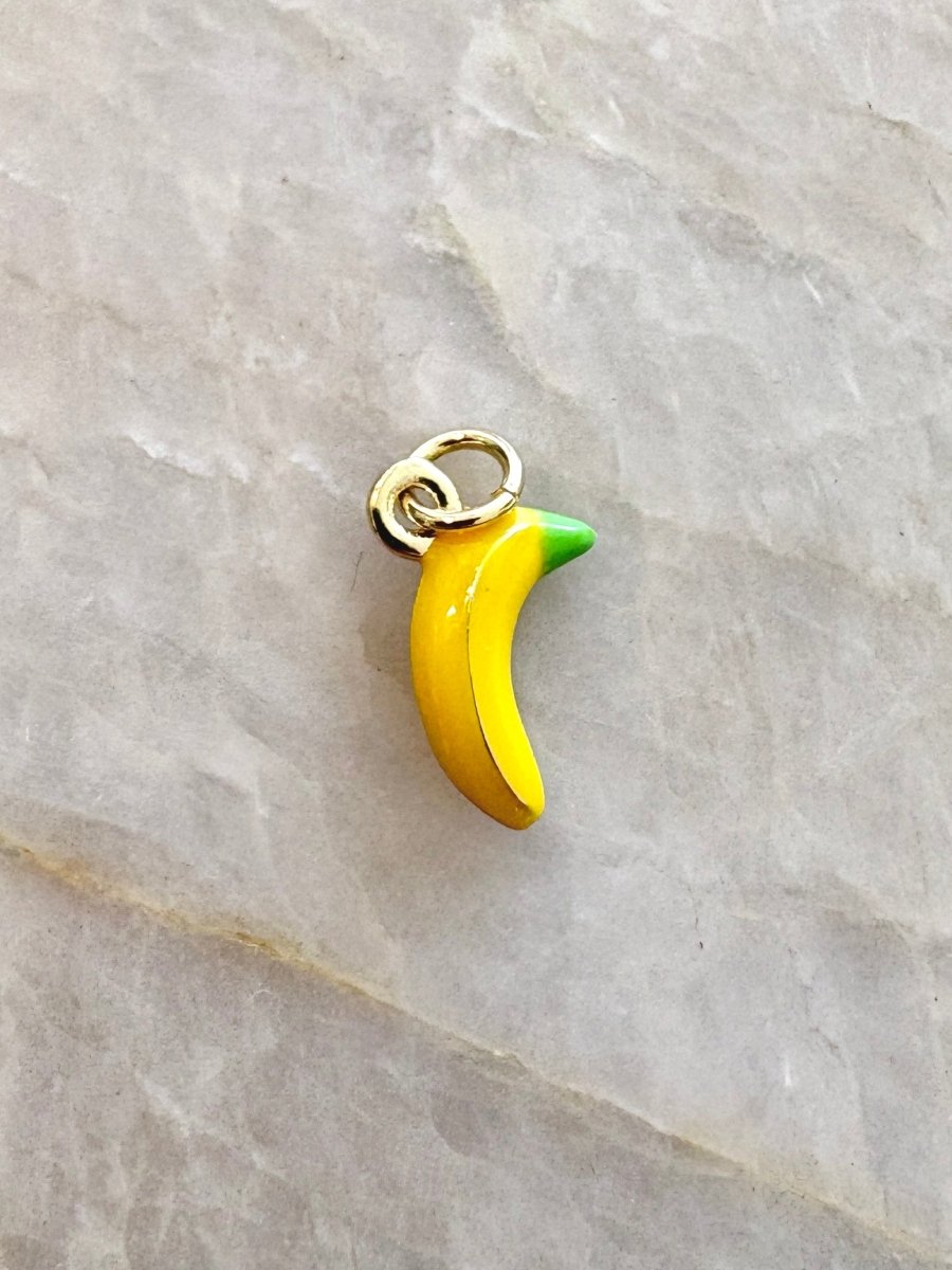 14K Gold Plated Banana Enamel Charm - Made X Hudson