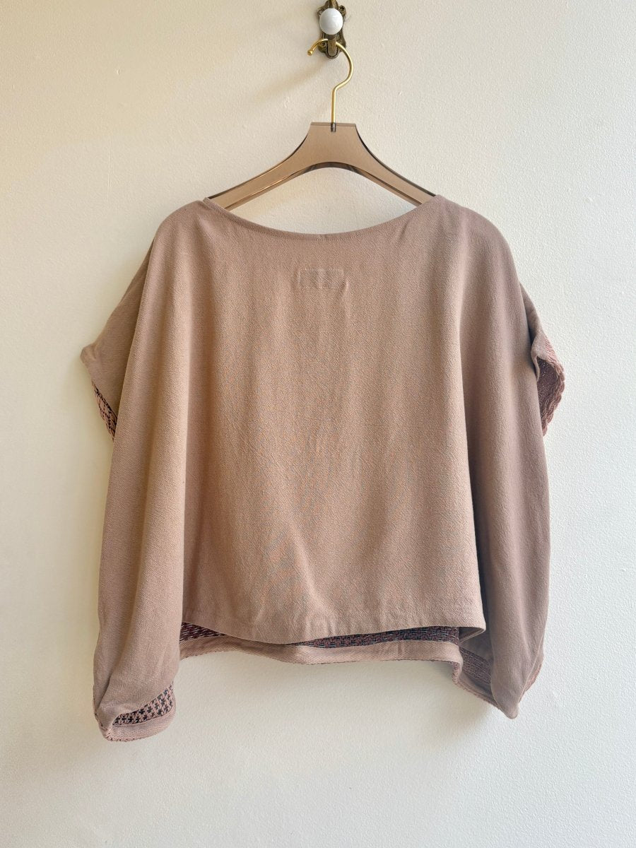 Handwoven Blouse Beat Weave in Amber Tan - Made X Hudson