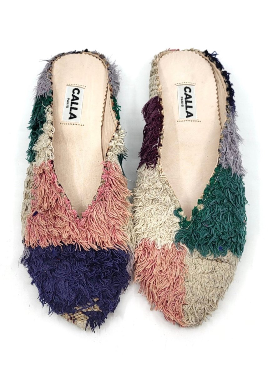 Aili Babouche “Sirine” Mules In Colors Navy, Blush, Cream, Forest (Size 41) - Made X Hudson