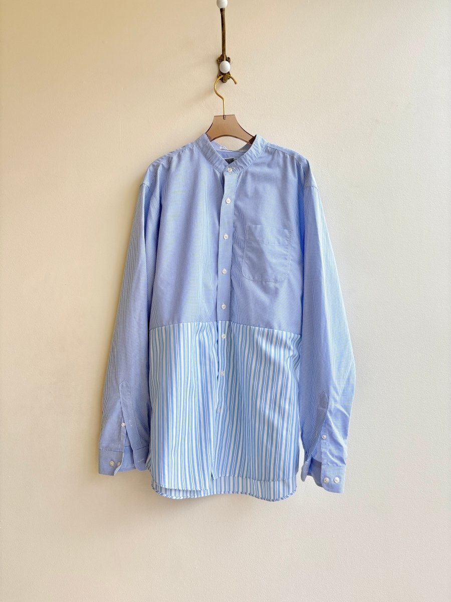 Blue Mini Plaid & Blue and Yellow Stripe Mini Des Dress (Reworked) - Made X Hudson