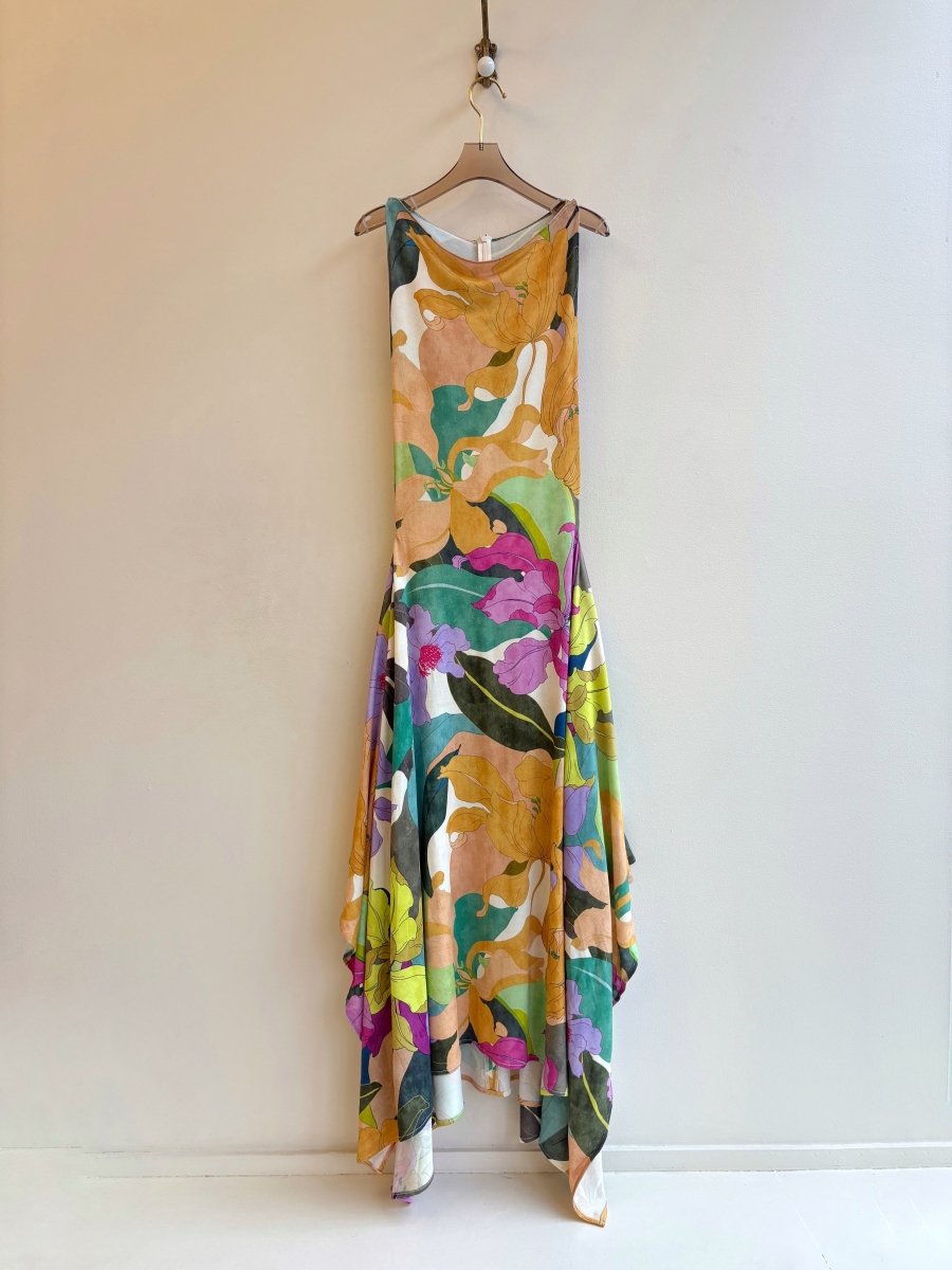 Zero - Waste Dress in Bright Tropical Floral - Made X Hudson
