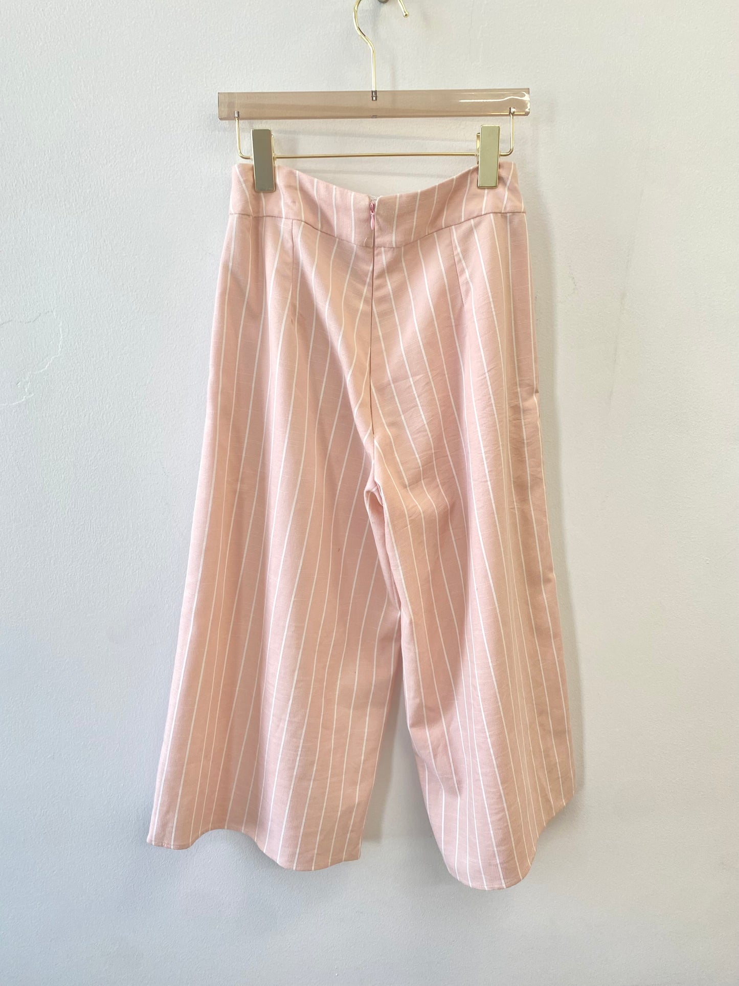 Pink Stripe Pleated Coulotte