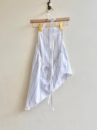 The Halter Tank | White Wide Mini Blue Stripe (Reworked) - Made X Hudson