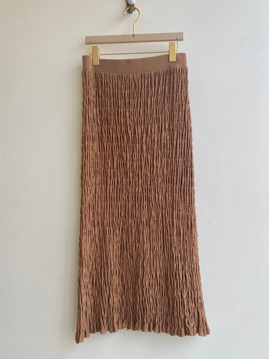 Malene Birger | Set Piece | Brown Smocked Skirt (Vintage) - Made X Hudson