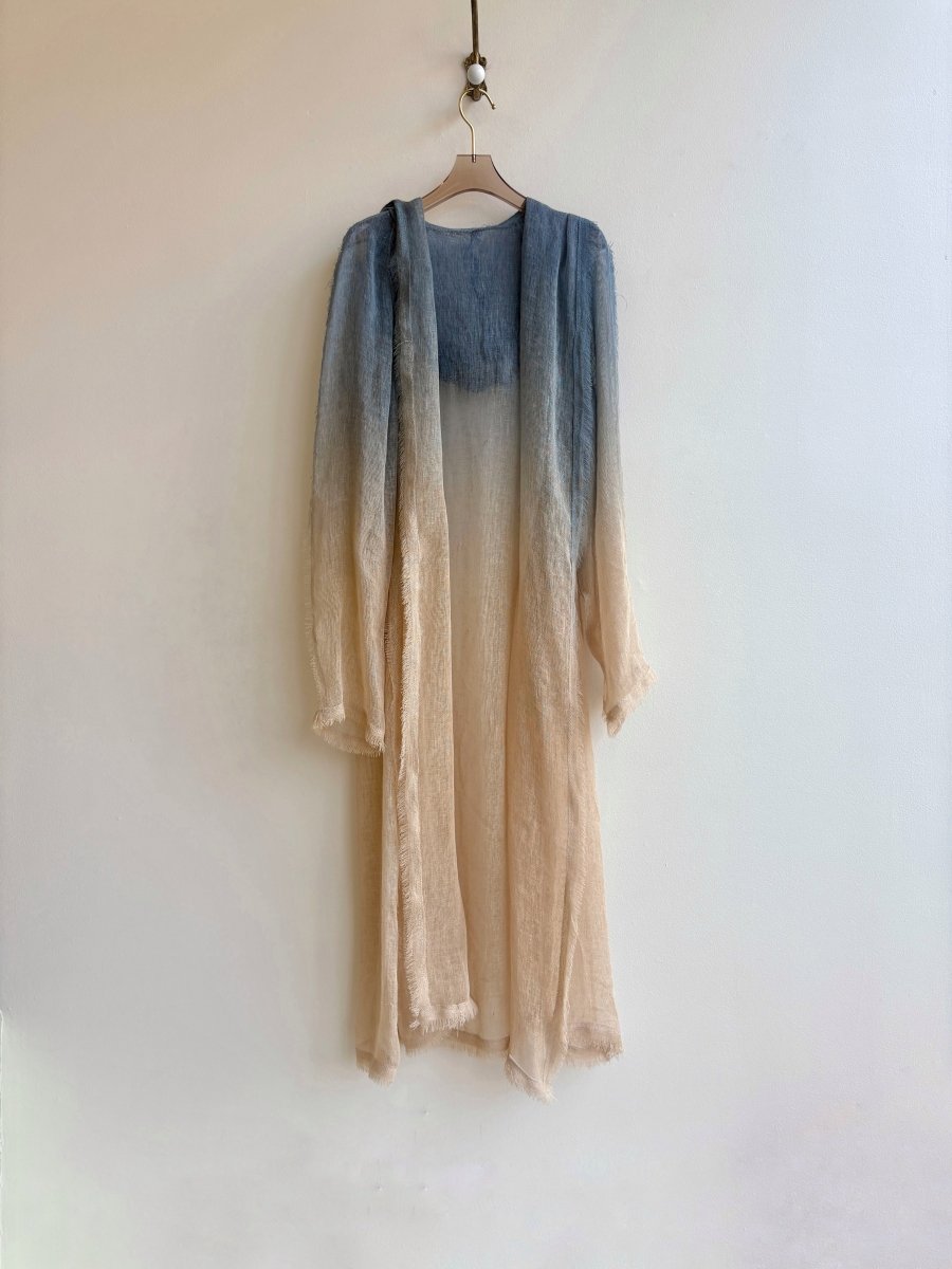 Ombré Indigo Mosquito Net Hooded Duster - Made X Hudson