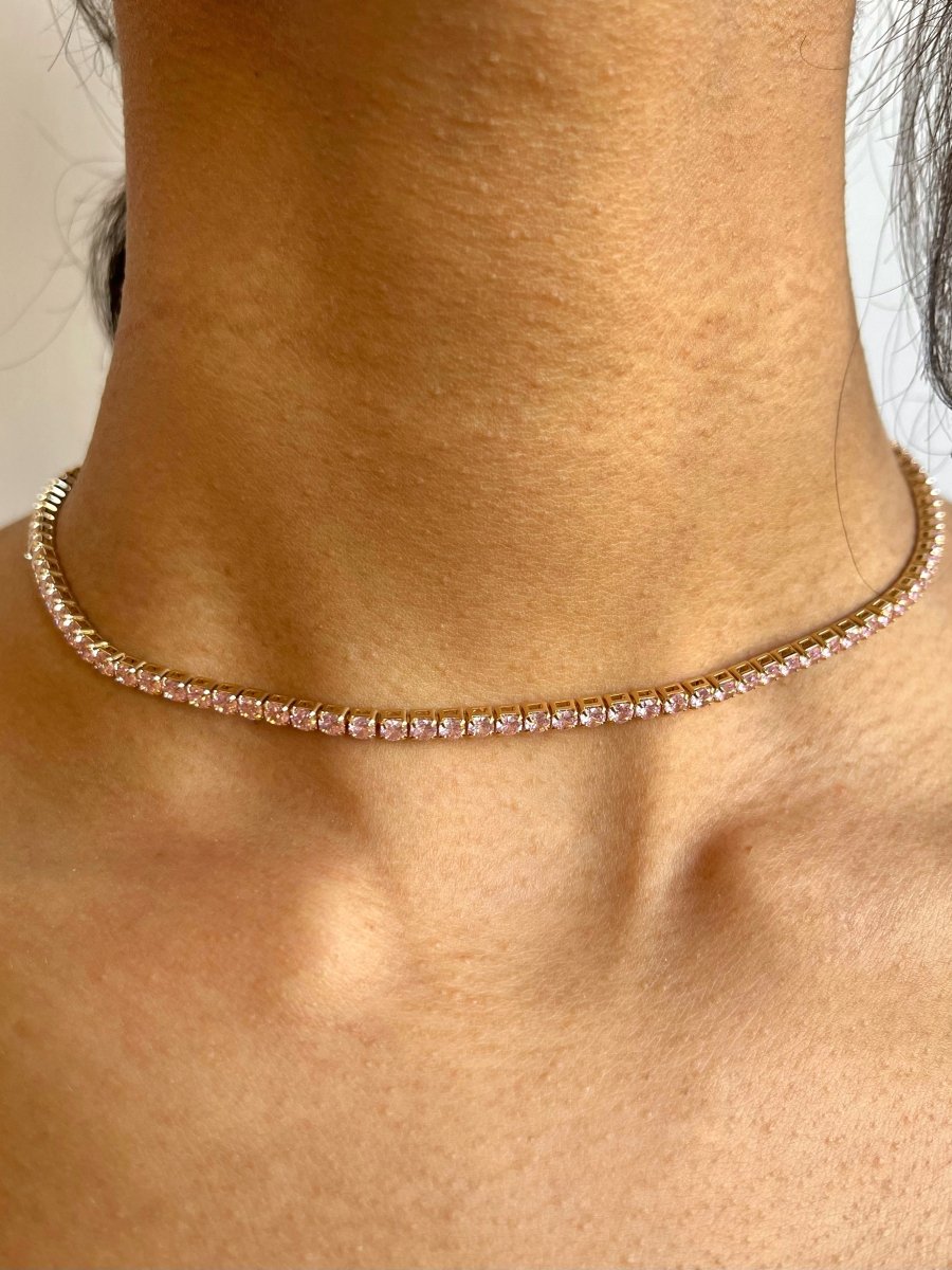Cubia Zirconia (CZ) Thin Tennis Necklaces (Multiple Styles) - Made X Hudson