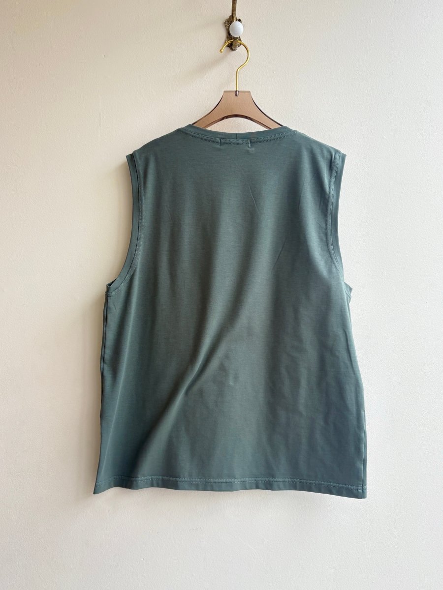 Muscle Tee in Sea Green Cotton - Made X Hudson
