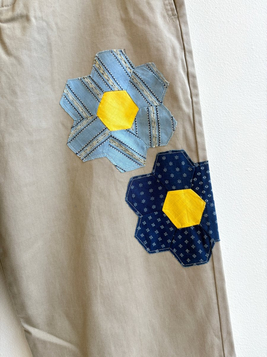 Grandmothers Garden Quilt Blocks Chino Pant | Blue & Lavender Focused (Reworked) - Made X Hudson