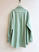 Utility Shirt Snap Up in Mint Mini Stripe w/ Patch Pockets - Made X Hudson