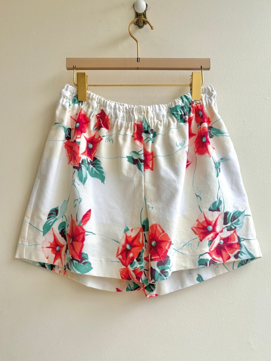 Cream and Orange Morning Glory Town Shorts - Made X Hudson