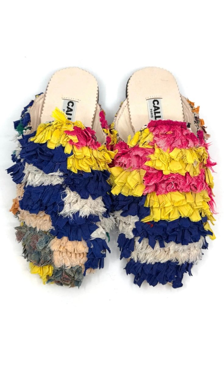Niki Babouche "Marisol" Flats In Colors Navy, Sunbeam, Cream, Magenta (Size 38) - Made X Hudson