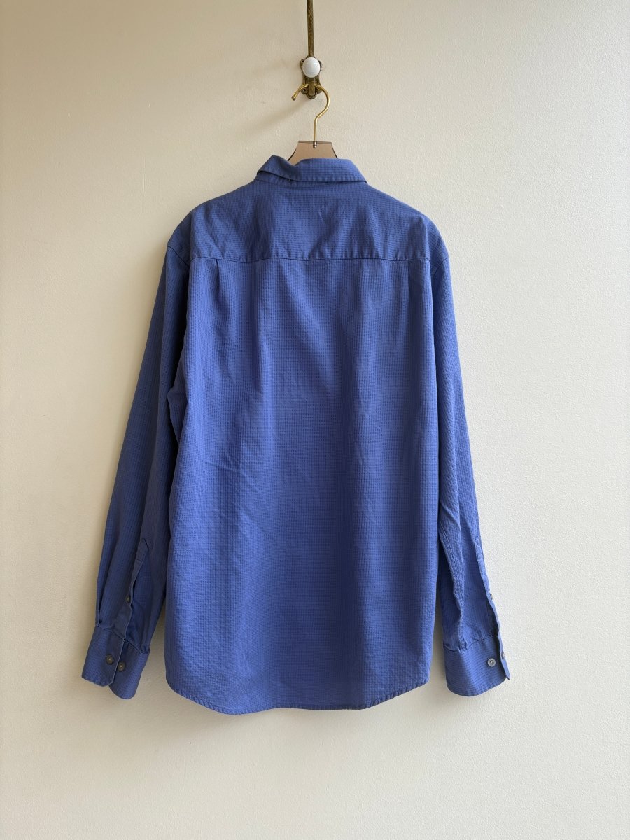 “Betty” Cornflower Mini Checker Spring Onion Print (Reworked) - Made X Hudson