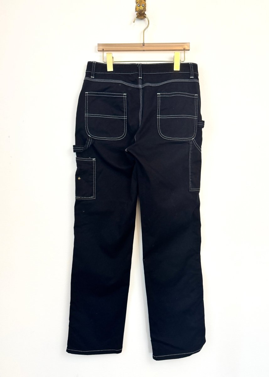 Monarch and Milkweed Black Painter Pants | Hand Painted (Reworked) - Made X Hudson