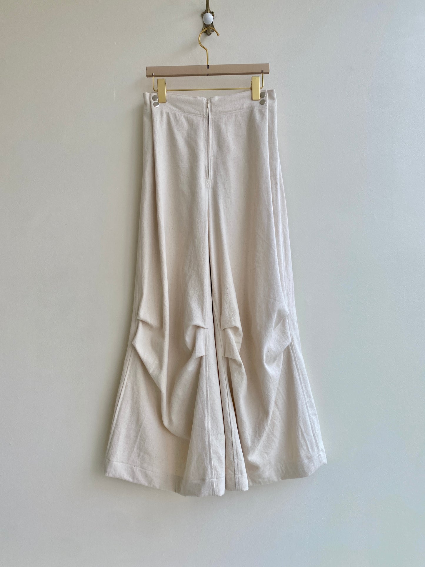 Elan White Denim Pants w/ Snap Closure Waist