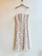 Carmen Marc Valvo | Cream and Blush Lace Overlay Dress (Vintage) - Made X Hudson