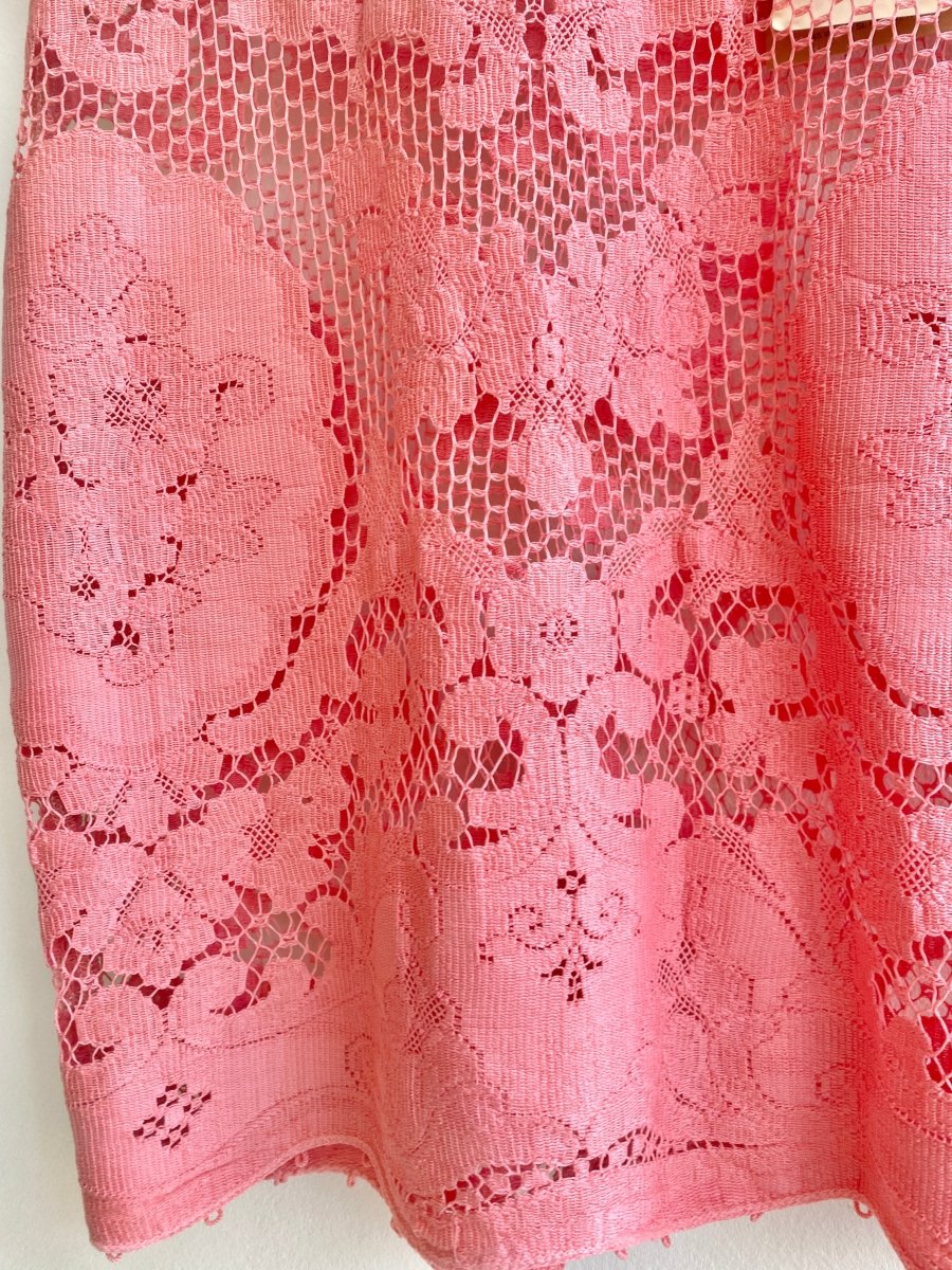 Coral Pink Heirloom Crochet Top - Made X Hudson