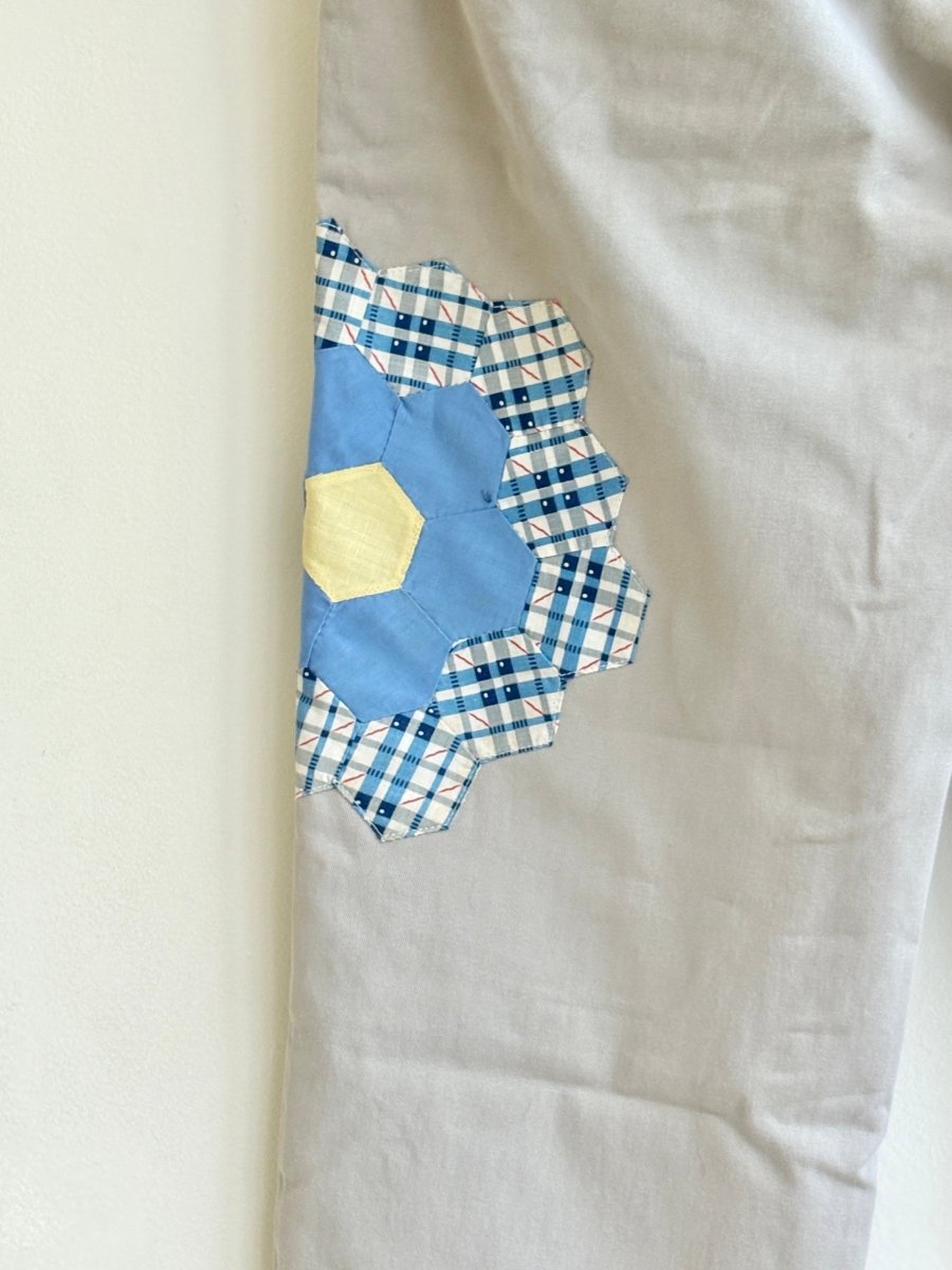 5 Grandma’s Garden Quilted Block Patched Chino Pant (Reworked) - Made X Hudson