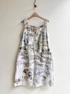 Eucalyptus and Rose Eco-Printed and Hand Drawn Apron Dress (Reworked) - Made X Hudson