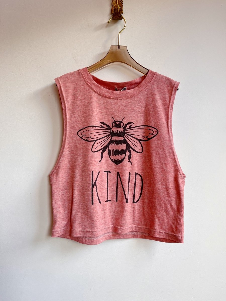 Cropped Bee Kind Sleeveless Tee (Reworked) - Made X Hudson