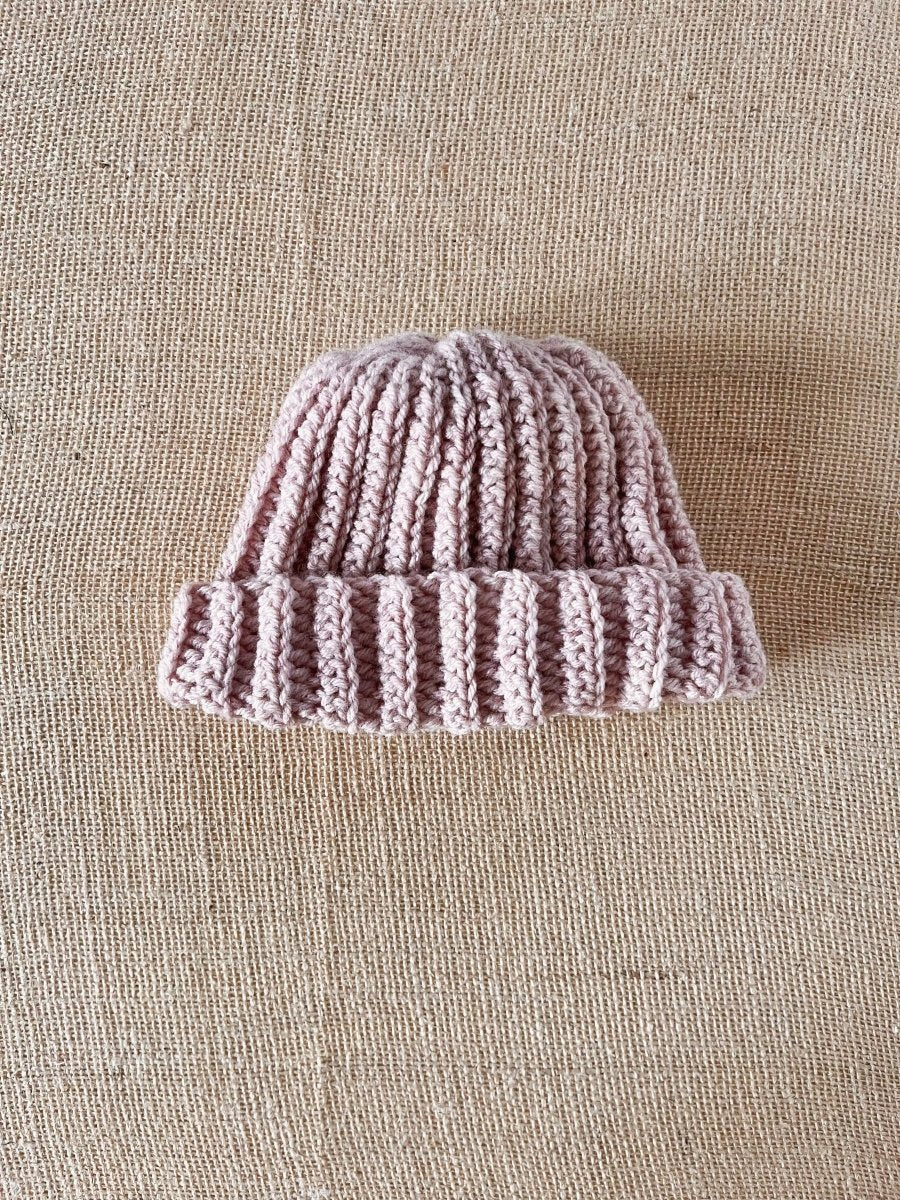 Pink Cuffed Crocheted Beanie - Made X Hudson