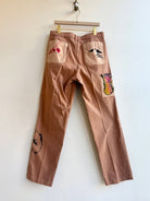 Camel Pants with Abstract Painted Knees and Pockets (Reworked) - Made X Hudson