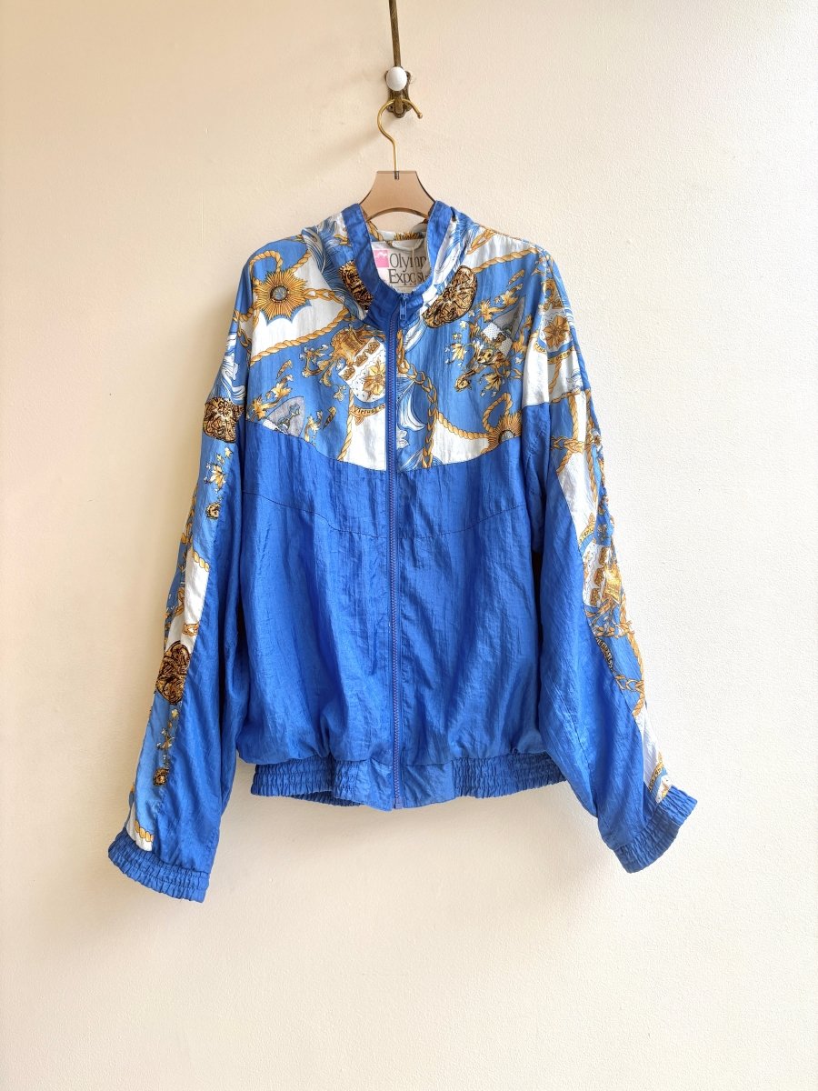Olympic Exposure | Ultra Marine and Gold Chain Bomber Jacket (Vintage) - Made X Hudson