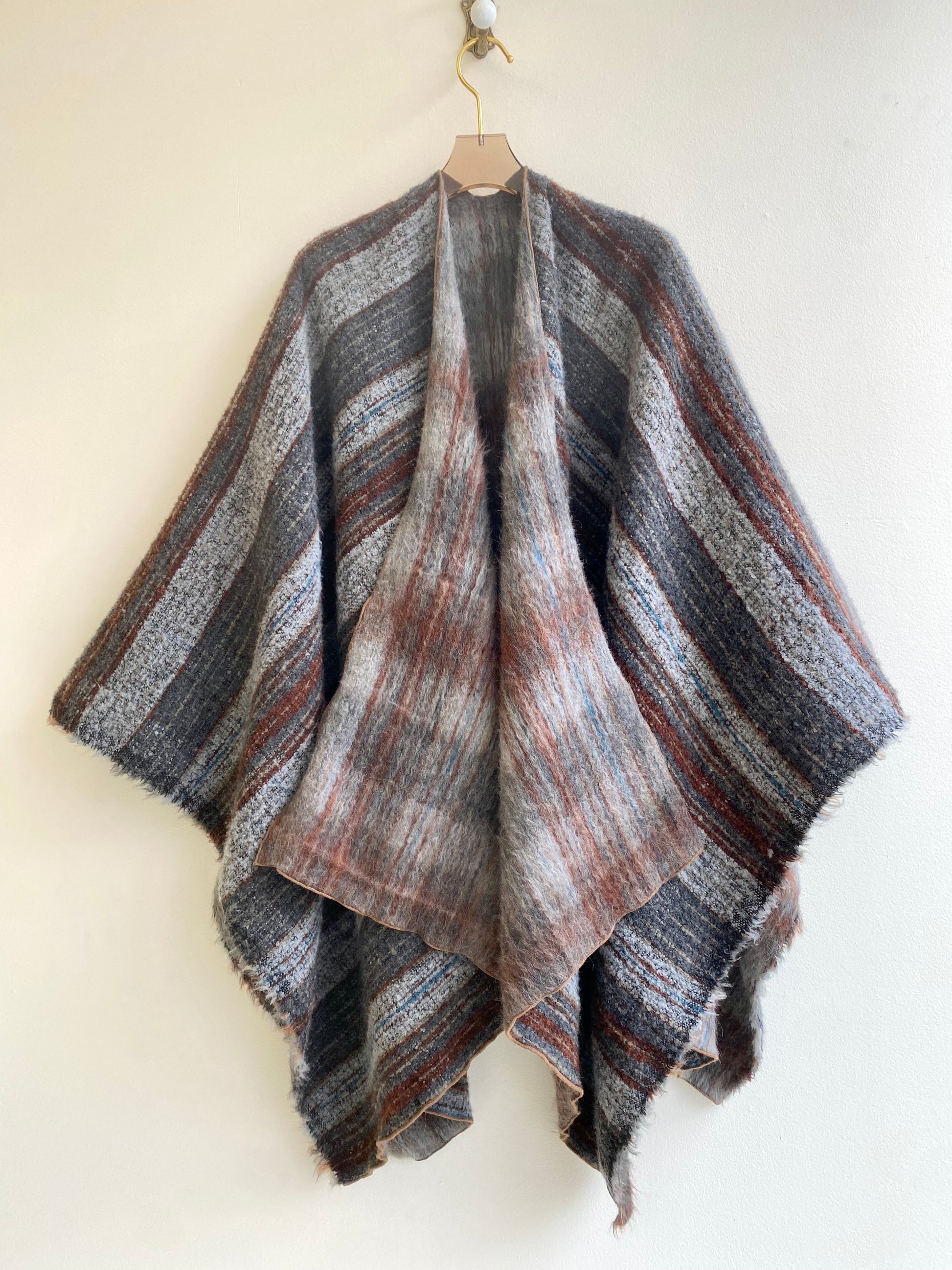 Grey Stripe Zero-Waste Reversible Cape by Made X Hudson