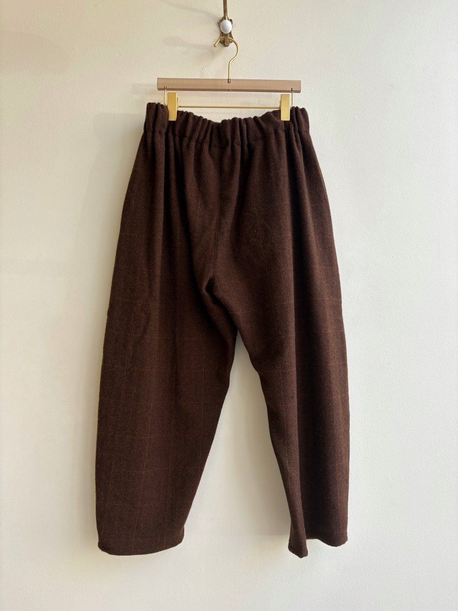 Brown Plaid Woolen Studio Pants - Made X Hudson