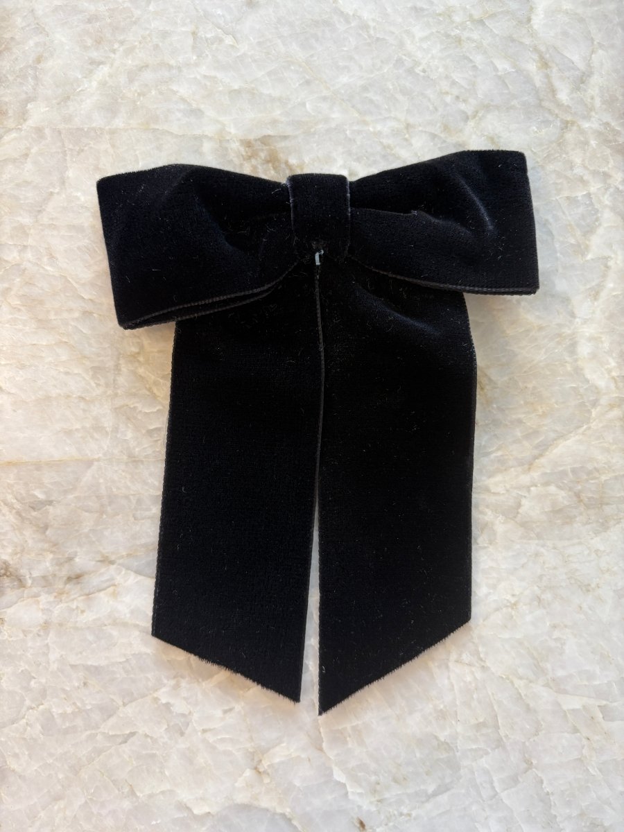 Single Black Velvet Bow - Made X Hudson
