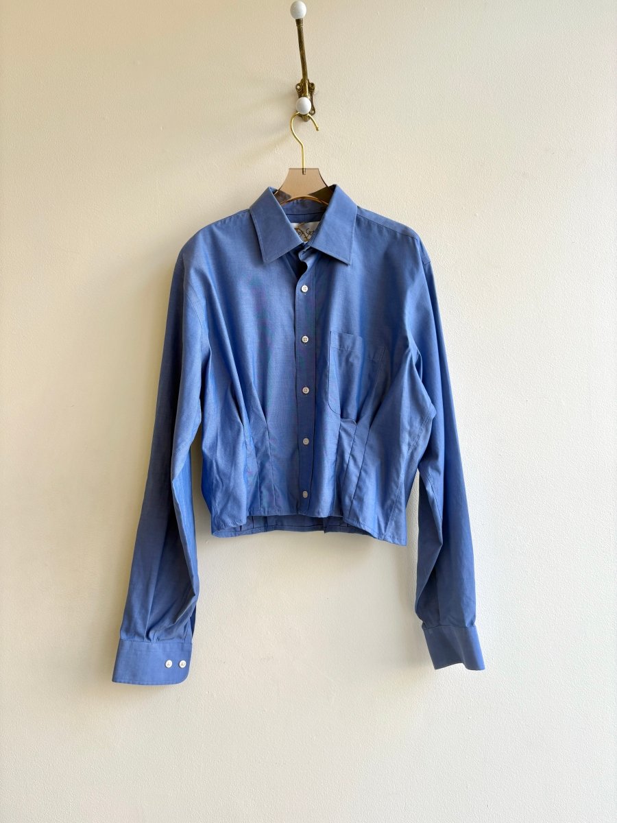 The Kevin Top | Steel Blue w/ Gathered Waist (Reworked) - Made X Hudson