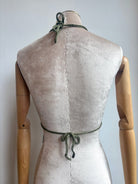 Pine Green Crochet Wrap Halter Tie Top - Made X Hudson