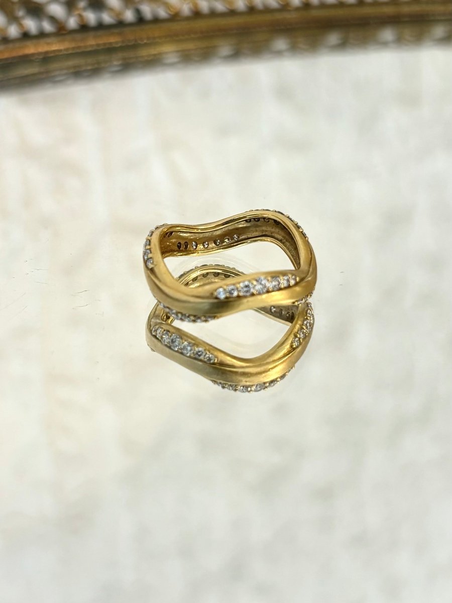 Wave 18K Gold Ring w/ .5CT Diamonds - Made X Hudson