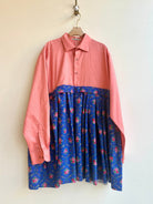 Empire Shirtwaist Dress in Coral and Rose Vine Flannel (Reworked) - Made X Hudson