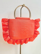 Orange & Gold Metallic Stripe Minnie Ruffle Bag - Made X Hudson