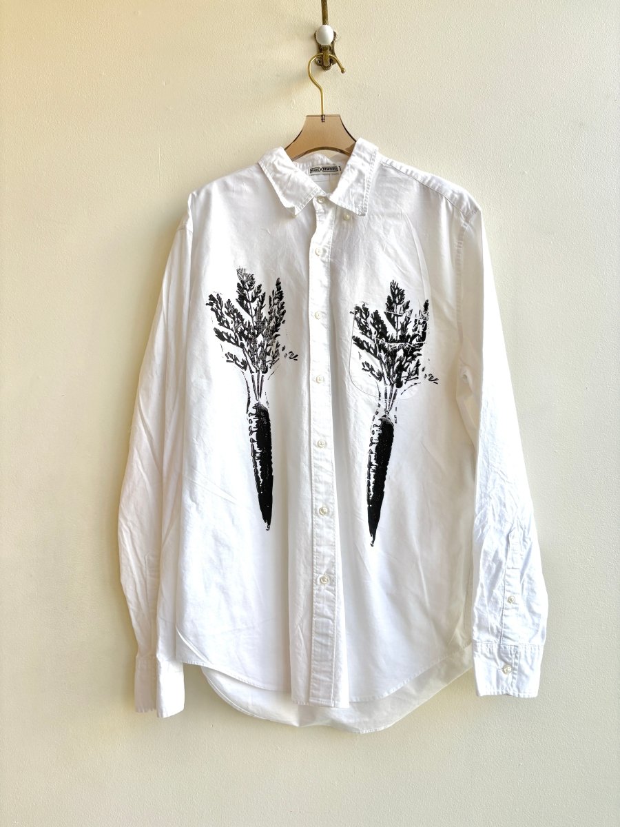 “Imogen” White Carrot Print Shirt (Reworked) - Made X Hudson