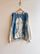 Cher Beige & Navy Cyanotype Crew Neck Sweatshirt (Reworked) - Made X Hudson