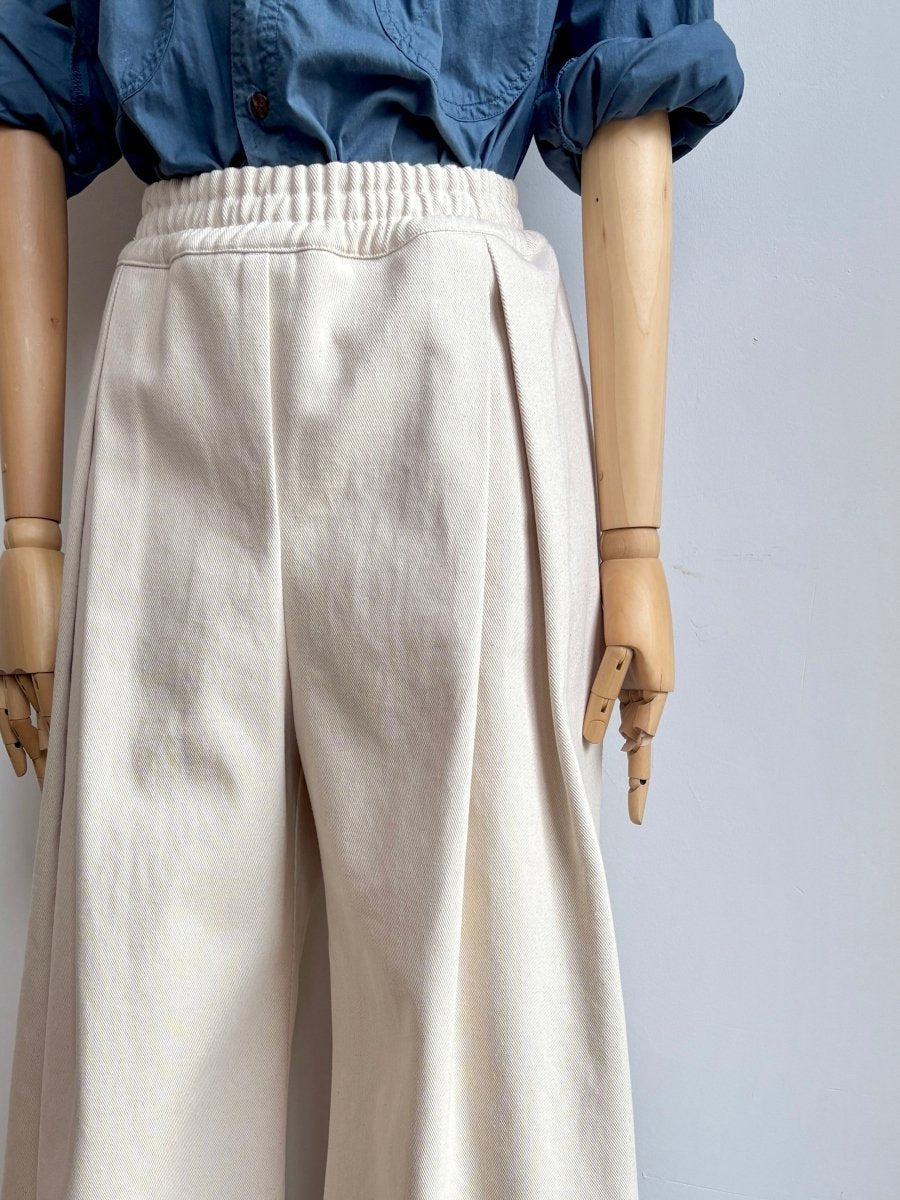Natural Cotton Canvas Wide - Leg Pant - Made X Hudson