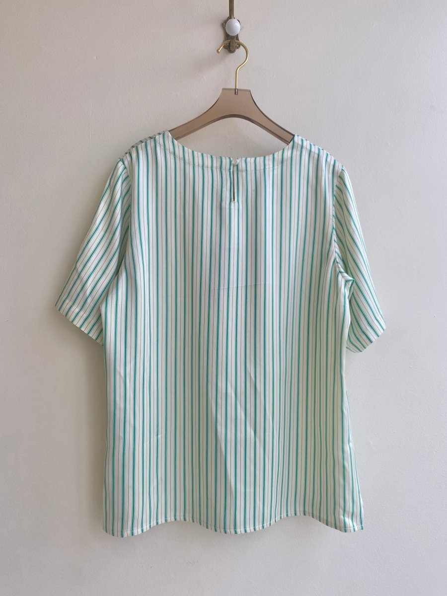 Green & Ivory Striped Everyday Top - Made X Hudson