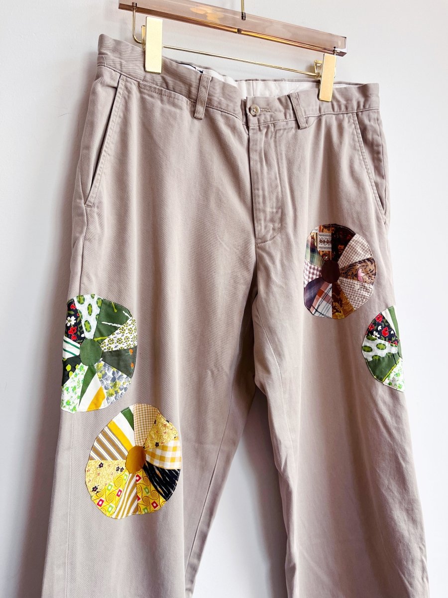 Dresden Quilted Plate Blocks Chino Pant | Brown & Green Focused (Reworked) - Made X Hudson